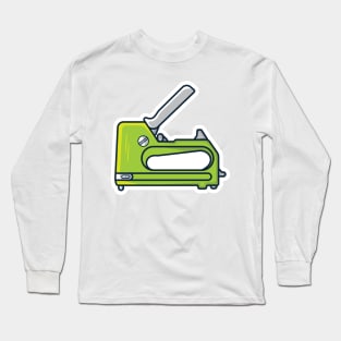 Colorful Staple Gun Sticker design vector illustration. Stationery shop working element icon concept. Stapler gun for join and repair, stapler sign sticker design icon with shadow. Long Sleeve T-Shirt